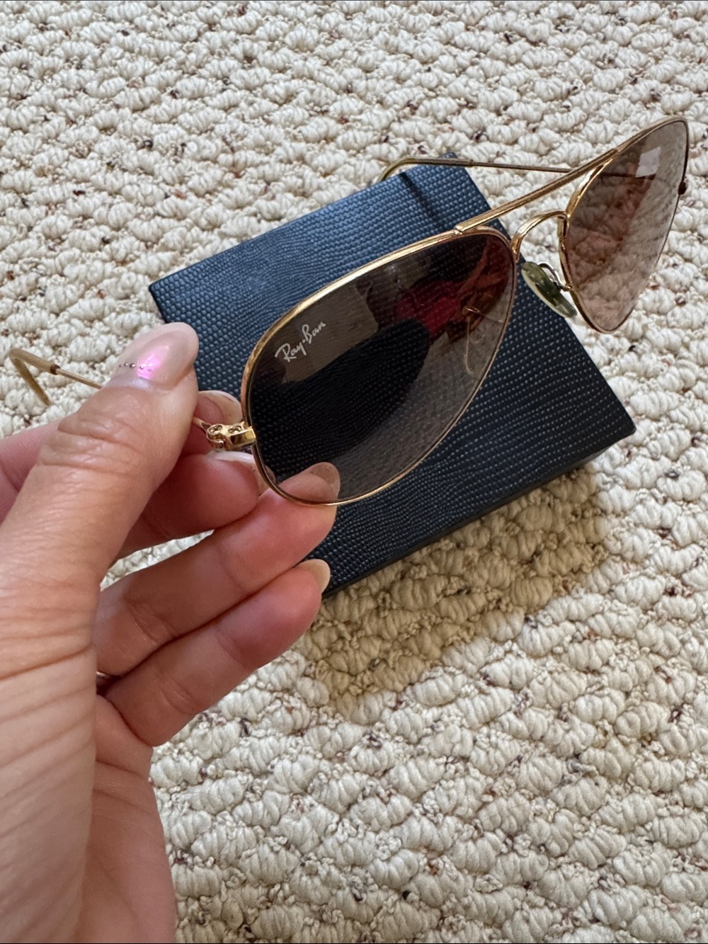 Ray-Ban AVIATOR GRADIENT Sunglasses in Brown Lenses with Gold Frame - Picture 2 of 4